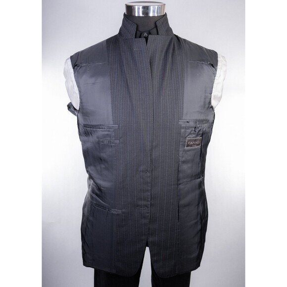 Canali Sport Coat Suit Jacket Blazer Sz 40R Gray Striped Two Button Wool - Picture 9 of 14